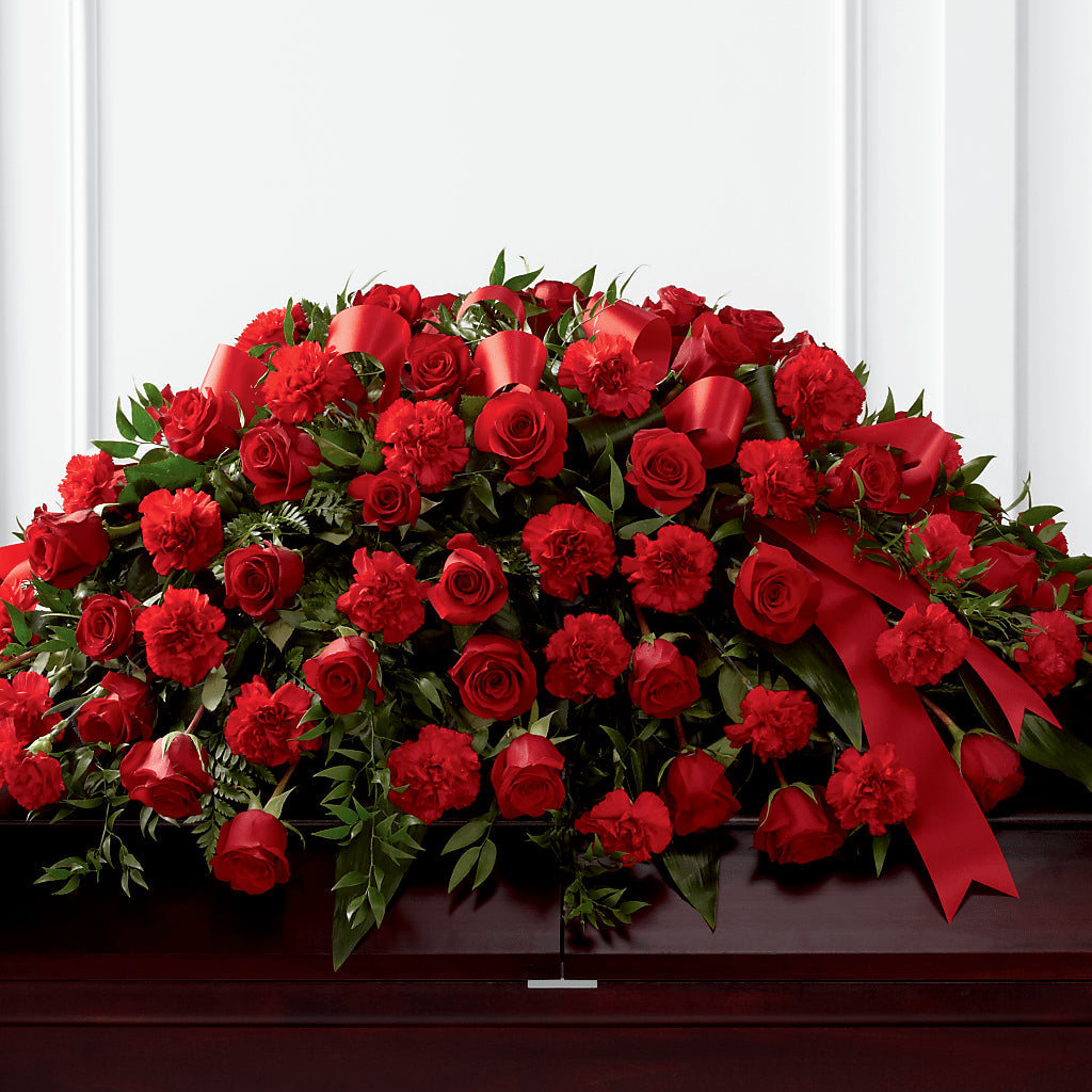 Tribute of Life Casket Spray – LANGE'S WOODLAND FLOWERS, Lemont IL