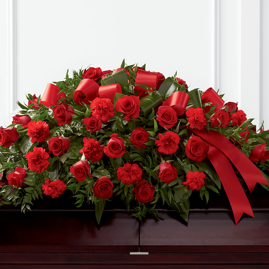 Tribute of Life Casket Spray – LANGE'S WOODLAND FLOWERS, Lemont IL