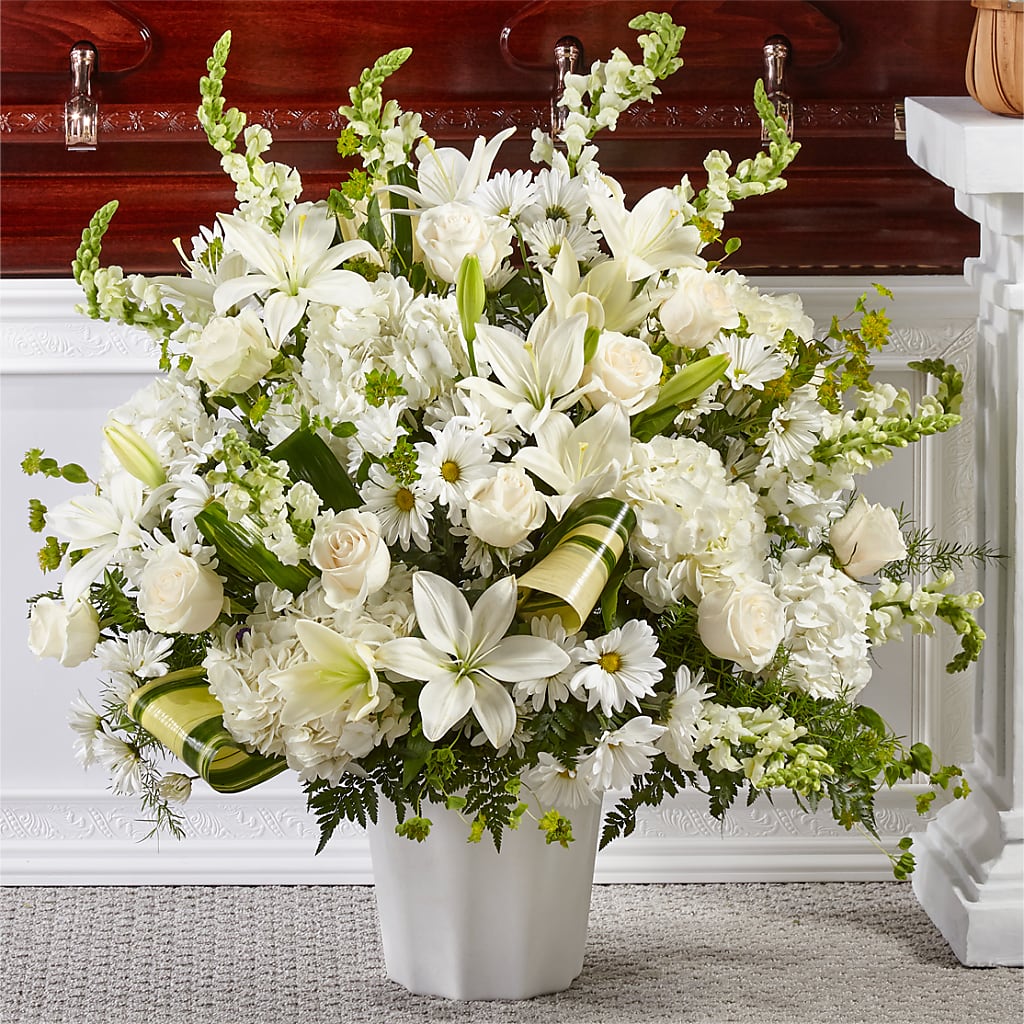 Thoughts of Tranquility Floor Basket – LANGE'S WOODLAND FLOWERS, Lemont IL