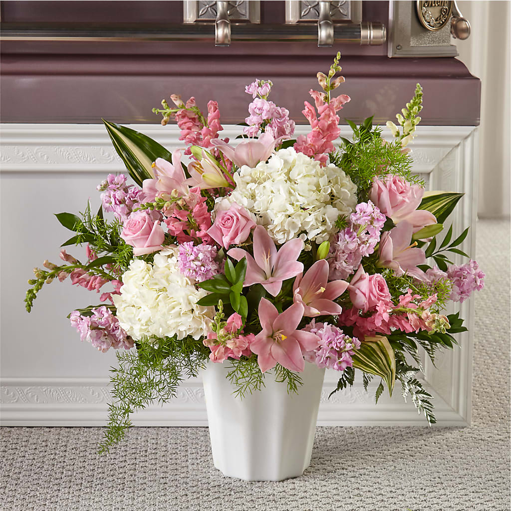 Simply Serene Floor Basket – LANGE'S WOODLAND FLOWERS, Lemont IL