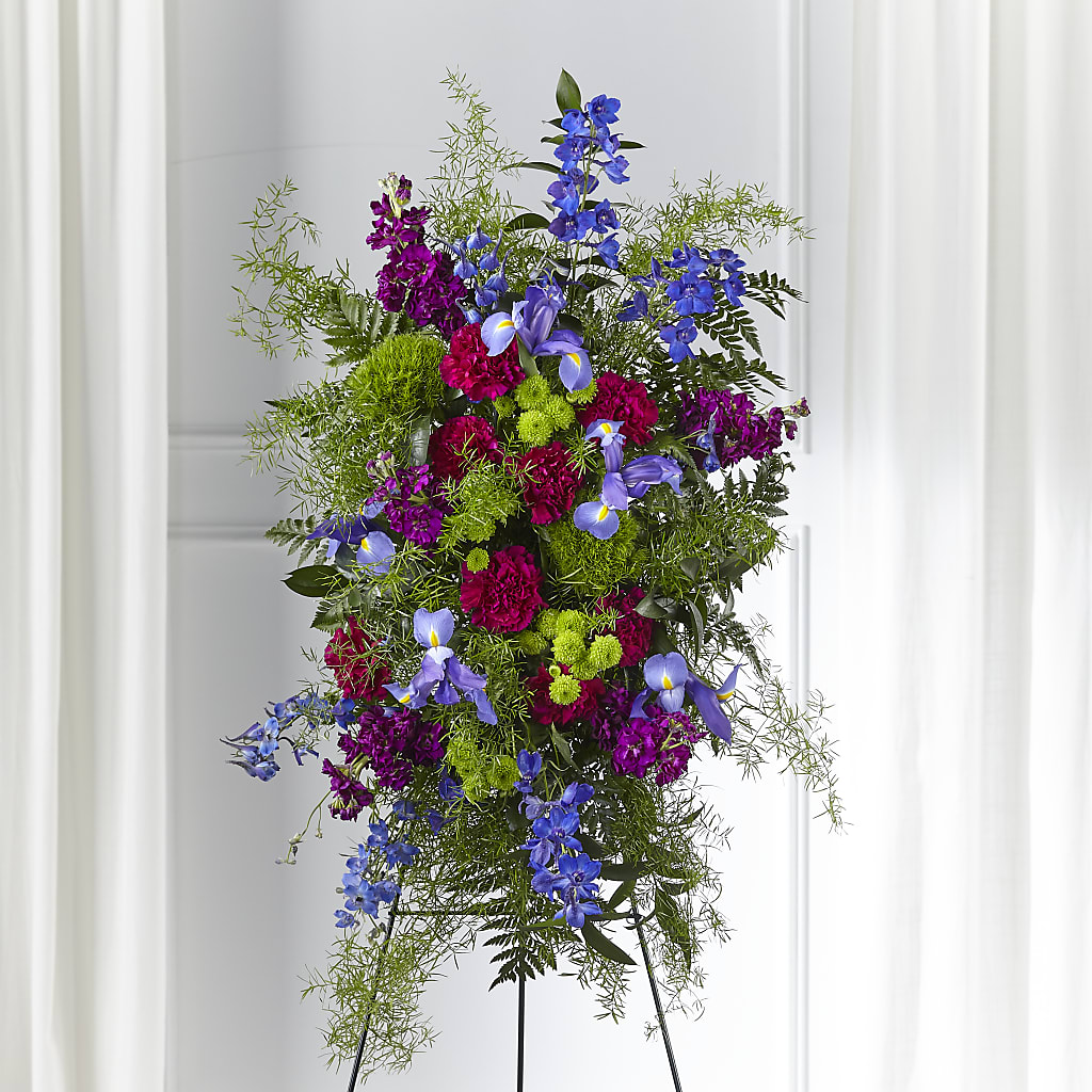 Heavenly Skies Standing Spray – LANGE'S WOODLAND FLOWERS, Lemont IL