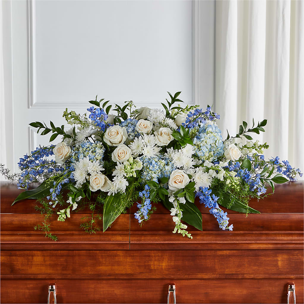 Timeless Essence Casket Spray – LANGE'S WOODLAND FLOWERS, Lemont IL