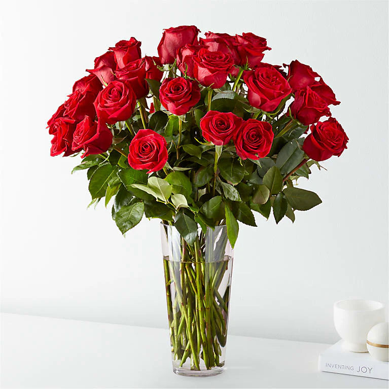 Long Stem Red Rose Bouquet – LANGE'S WOODLAND FLOWERS, Lemont IL