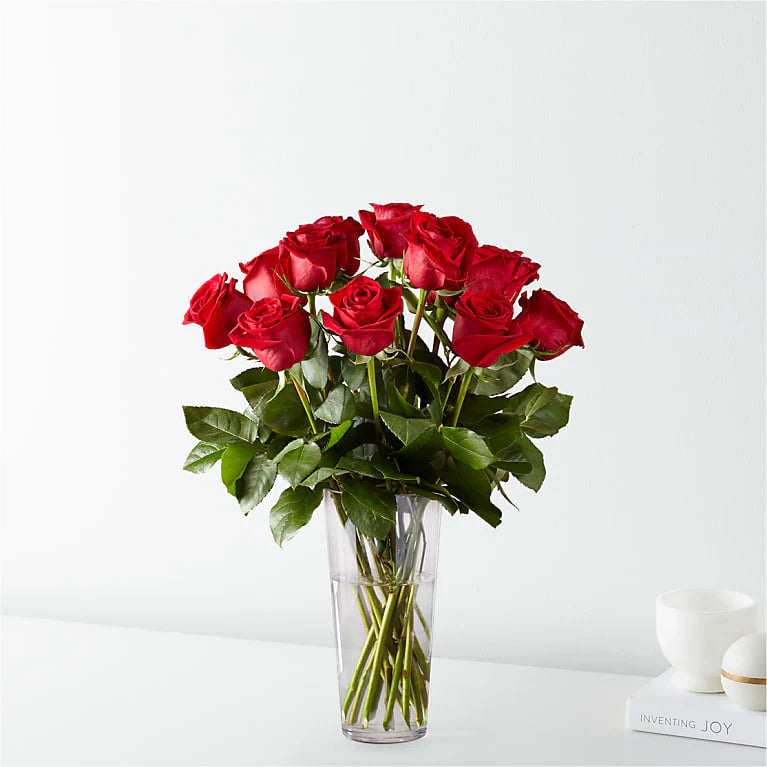 Long Stem Red Rose Bouquet – LANGE'S WOODLAND FLOWERS, Lemont IL