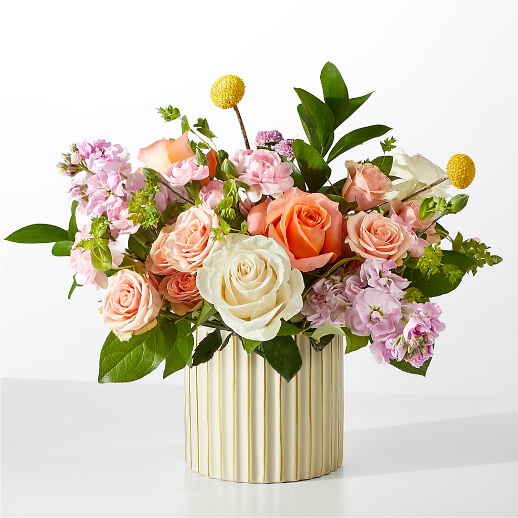 French Market Bouquet with Ivory Vase – LANGE'S WOODLAND FLOWERS, Lemont IL