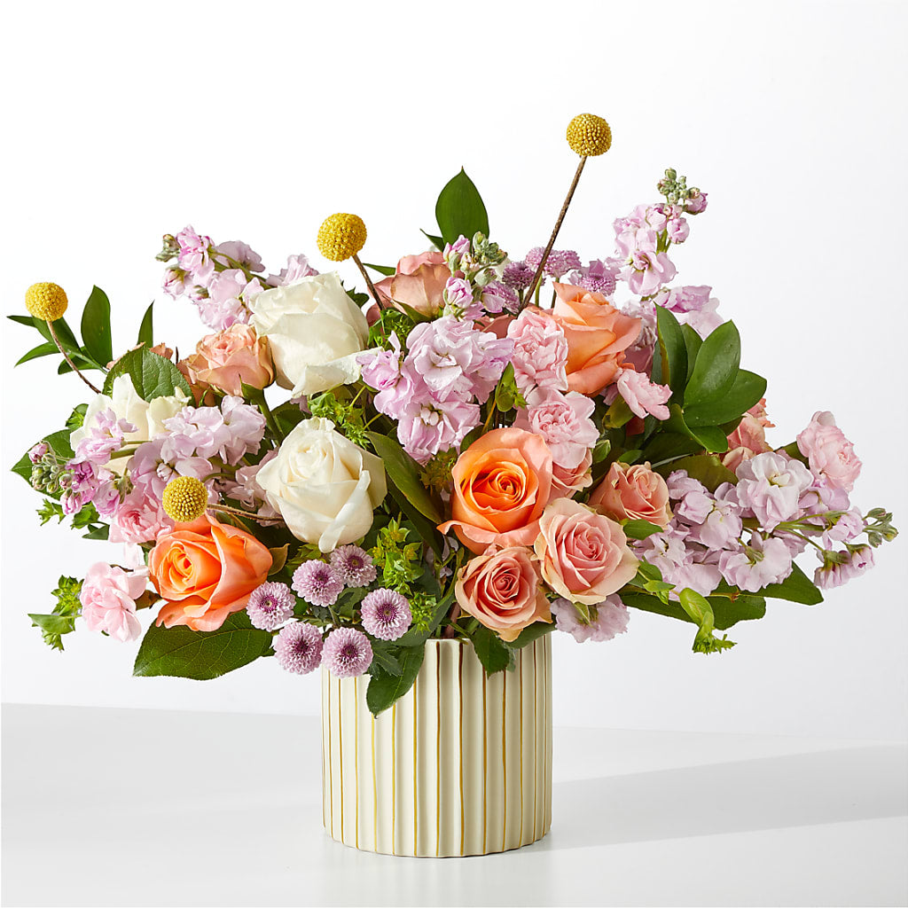 French Market Bouquet with Ivory Vase – LANGE'S WOODLAND FLOWERS, Lemont IL
