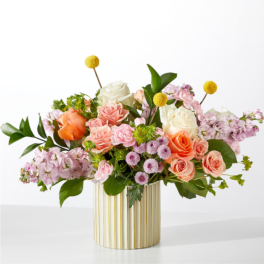 French Market Bouquet with Ivory Vase – LANGE'S WOODLAND FLOWERS, Lemont IL