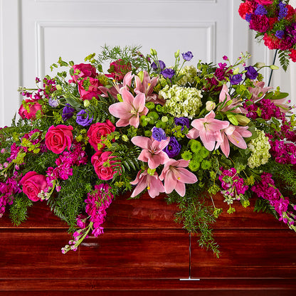 Radiant Tribute Casket Spray – LANGE'S WOODLAND FLOWERS, Lemont IL