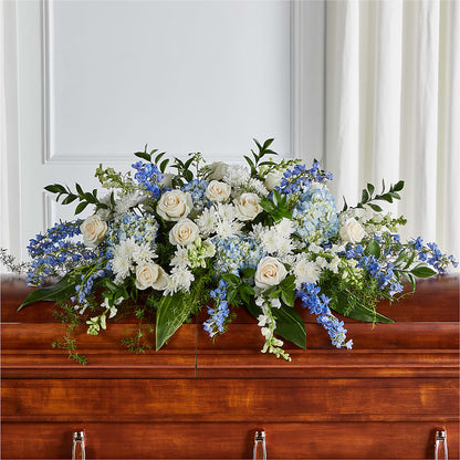 Timeless Essence Casket Spray – LANGE'S WOODLAND FLOWERS, Lemont IL