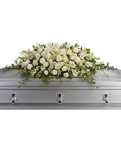 Purity and Peace Casket Spray – LANGE'S WOODLAND FLOWERS, Lemont IL